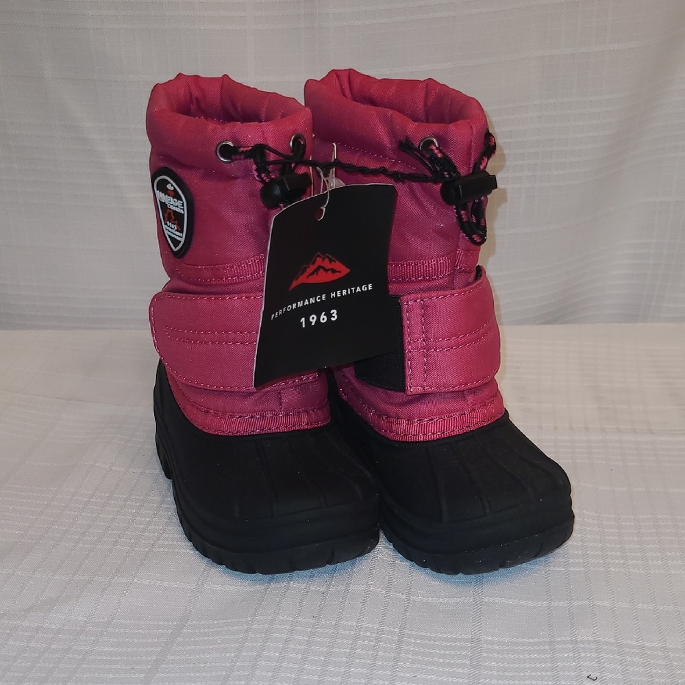 Laneige Canada Pink & Black Toddler Waterproof Winter Snow Boots Sz 6 Girls NWT
